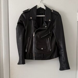 Zara Black Leather Biker Jacket